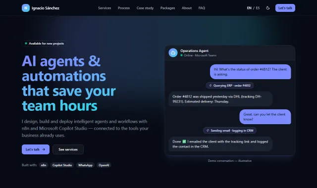 Captura de AI Automation Landing